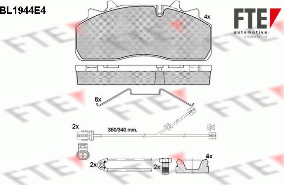 FTE 9500061 - Bremžu uzliku kompl., Disku bremzes ps1.lv