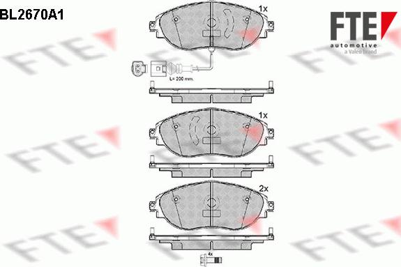 FTE BL2670A1 - Bremžu uzliku kompl., Disku bremzes ps1.lv