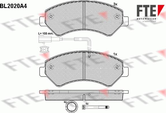 FTE BL2020A4 - Bremžu uzliku kompl., Disku bremzes ps1.lv