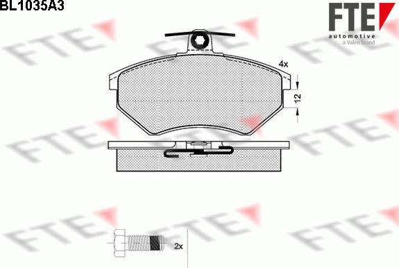 FTE BL1035A3 - Bremžu uzliku kompl., Disku bremzes ps1.lv