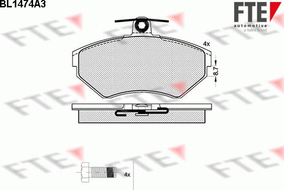 FTE BL1474A3 - Bremžu uzliku kompl., Disku bremzes ps1.lv