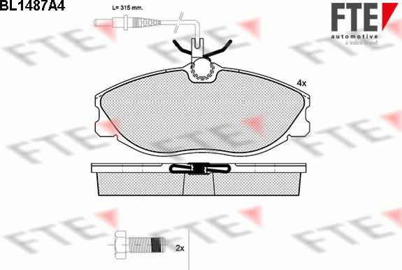 FTE BL1487A4 - Bremžu uzliku kompl., Disku bremzes ps1.lv