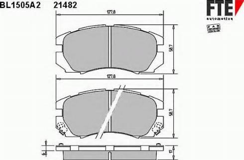 FTE BL1505A2 - Bremžu uzliku kompl., Disku bremzes ps1.lv