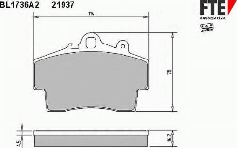 FTE BL1736A2 - Bremžu uzliku kompl., Disku bremzes ps1.lv