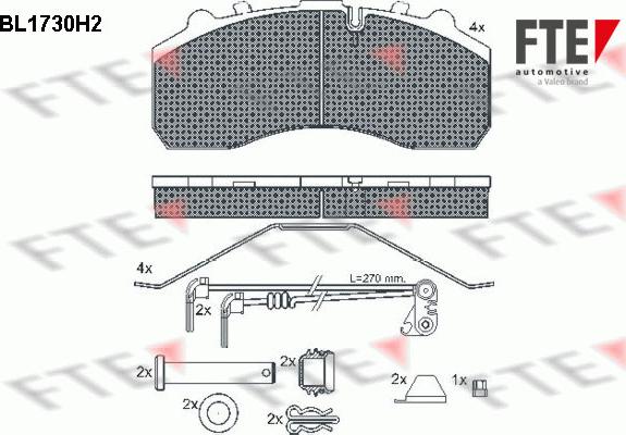 FTE BL1730H2 - Bremžu uzliku kompl., Disku bremzes ps1.lv