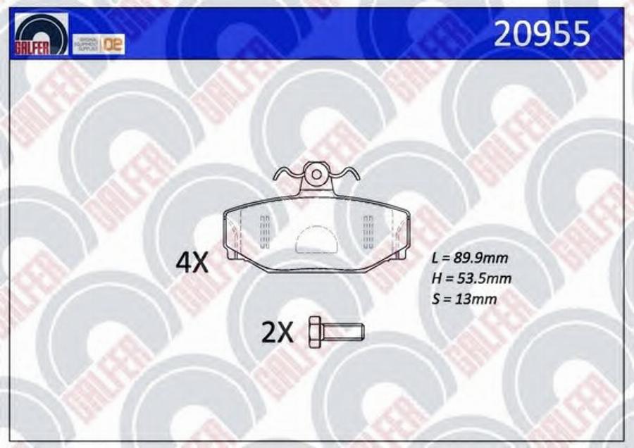 Galfer 20955 - Bremžu uzliku kompl., Disku bremzes ps1.lv