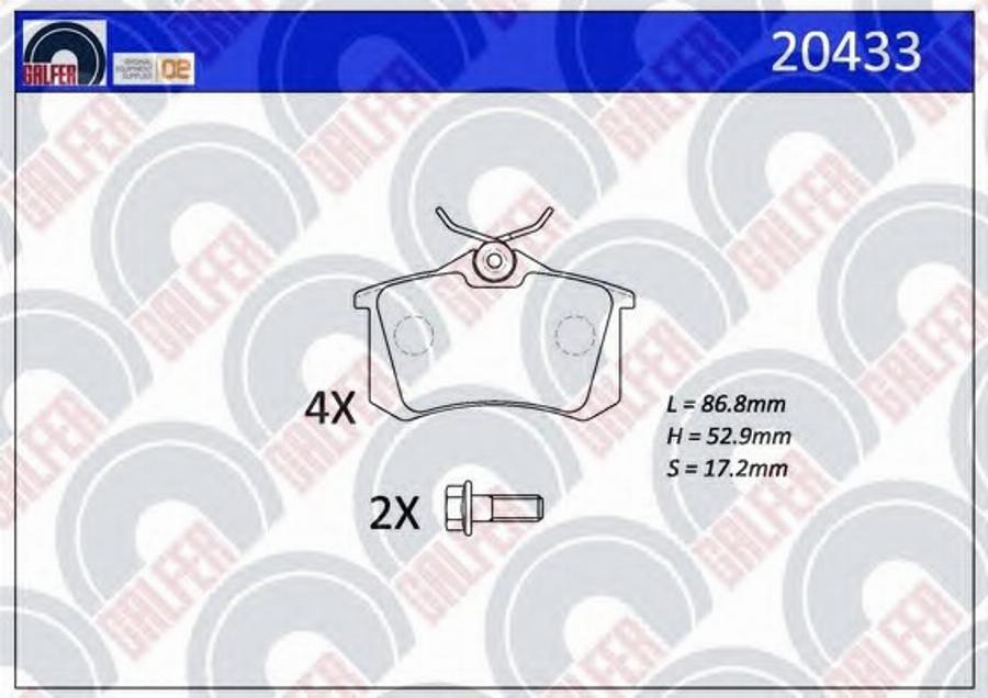 Galfer 20433 - Bremžu uzliku kompl., Disku bremzes ps1.lv