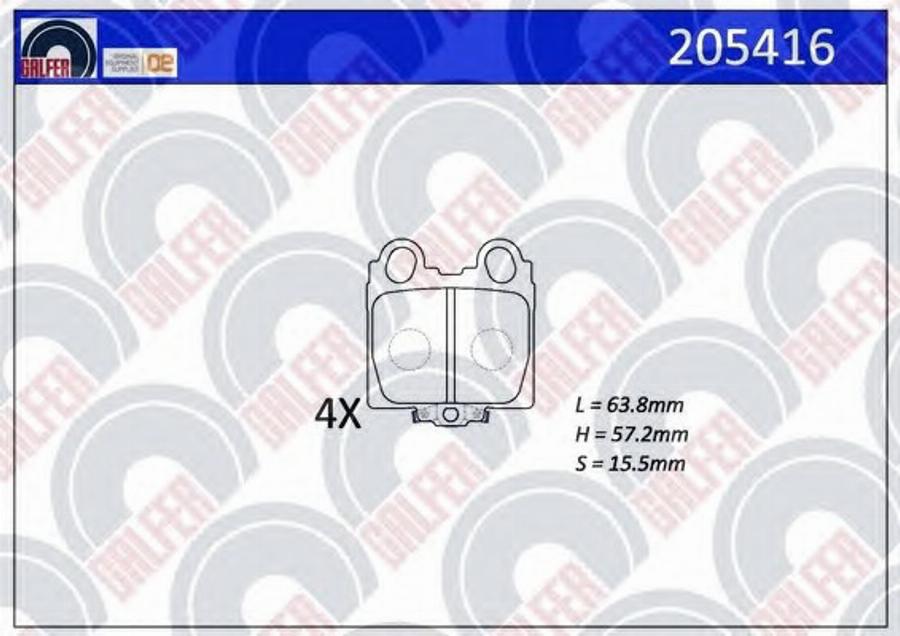 Galfer 205416 - Bremžu uzliku kompl., Disku bremzes ps1.lv