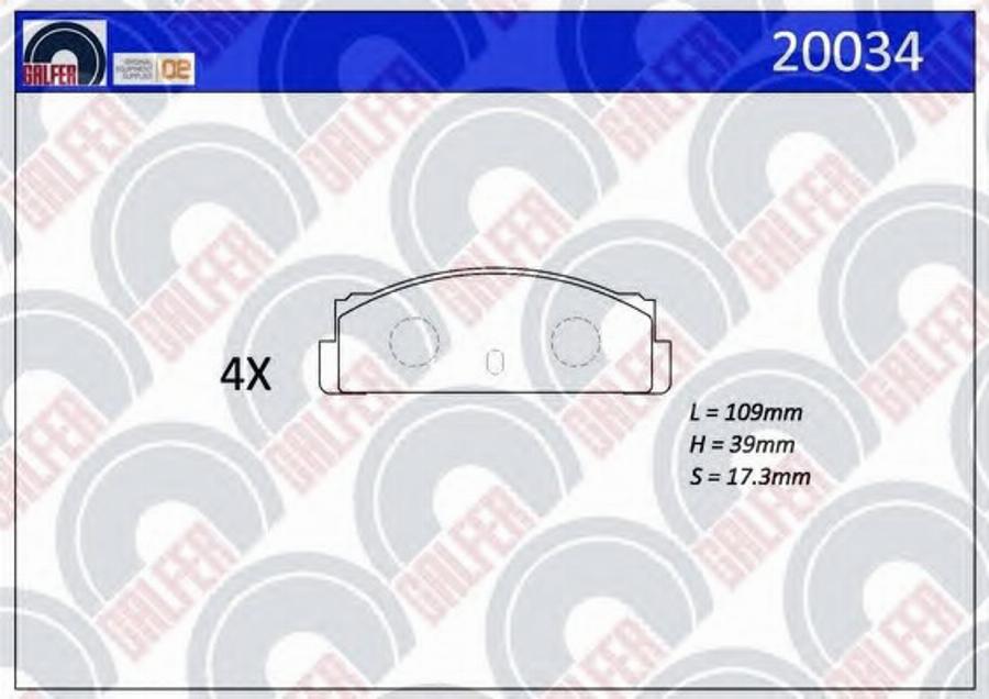 Galfer 20034 - Bremžu uzliku kompl., Disku bremzes ps1.lv