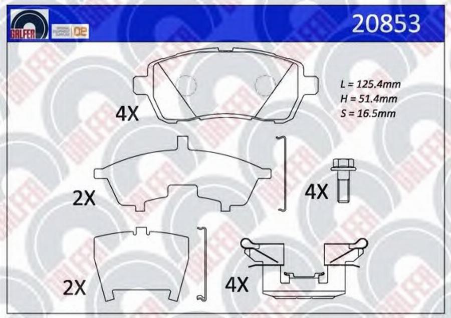 Galfer 20853 - Bremžu uzliku kompl., Disku bremzes ps1.lv