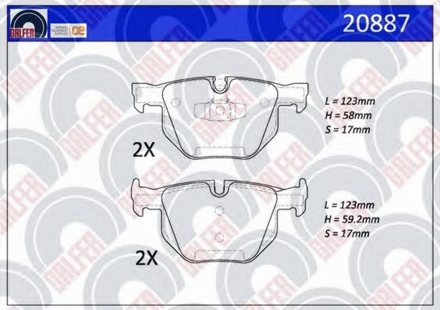 Galfer 20887 - Bremžu uzliku kompl., Disku bremzes ps1.lv