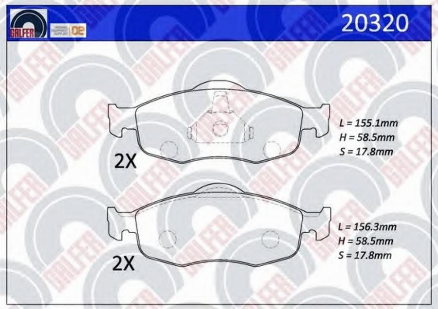 Galfer 20320 - Bremžu uzliku kompl., Disku bremzes ps1.lv