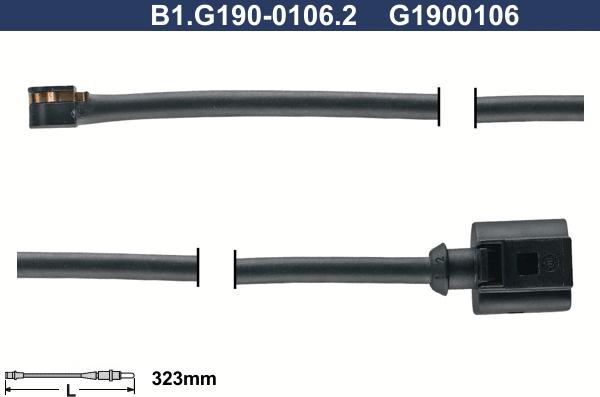 Galfer B1.G190-0106.2 - Indikators, Bremžu uzliku nodilums ps1.lv