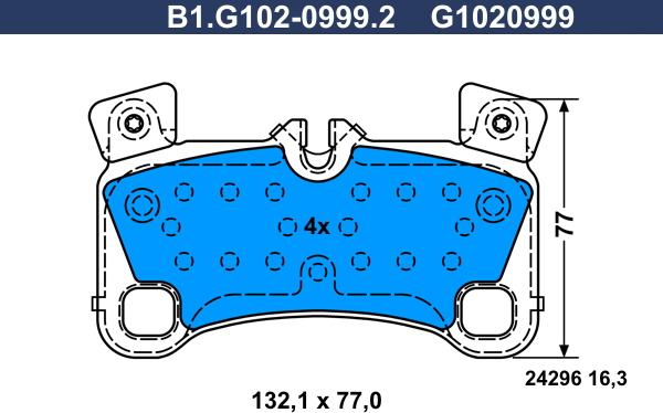 Galfer B1.G102-0999.2 - Bremžu uzliku kompl., Disku bremzes ps1.lv