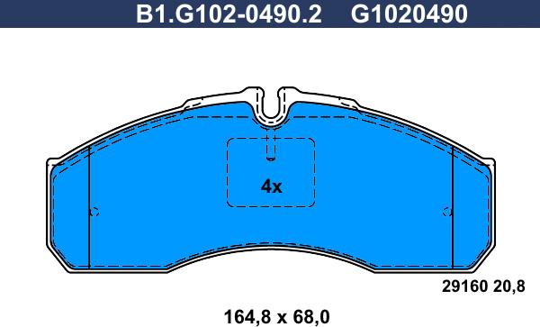 Galfer B1.G102-0490.2 - Bremžu uzliku kompl., Disku bremzes ps1.lv