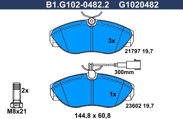 Galfer B1.G102-0482.2 - Bremžu uzliku kompl., Disku bremzes ps1.lv