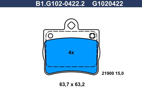 Galfer B1.G102-0422.2 - Bremžu uzliku kompl., Disku bremzes ps1.lv