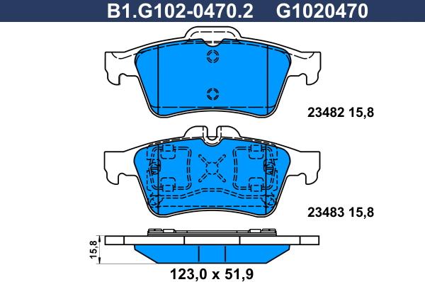 Galfer B1.G102-0470.2 - Bremžu uzliku kompl., Disku bremzes ps1.lv