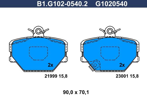 Galfer B1.G102-0540.2 - Bremžu uzliku kompl., Disku bremzes ps1.lv