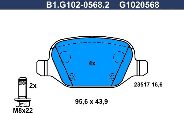 Galfer B1.G102-0568.2 - Bremžu uzliku kompl., Disku bremzes ps1.lv