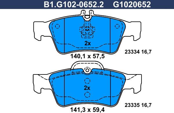 Galfer B1.G102-0652.2 - Bremžu uzliku kompl., Disku bremzes ps1.lv