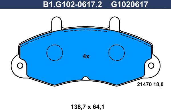 Galfer B1.G102-0617.2 - Bremžu uzliku kompl., Disku bremzes ps1.lv