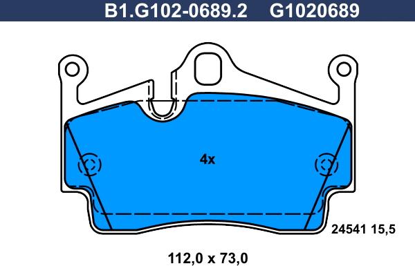 Galfer B1.G102-0689.2 - Bremžu uzliku kompl., Disku bremzes ps1.lv