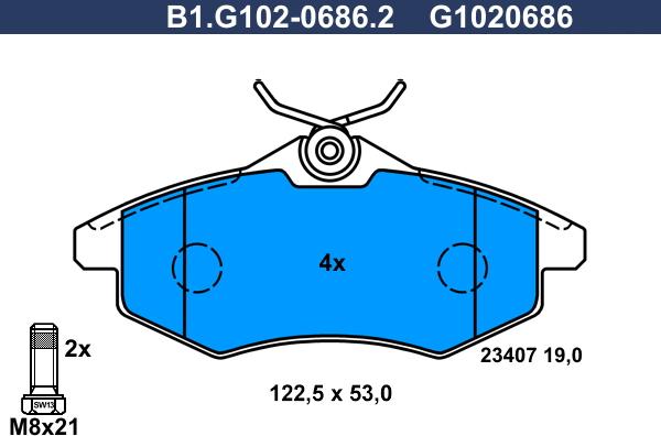 Galfer B1.G102-0686.2 - Bremžu uzliku kompl., Disku bremzes ps1.lv