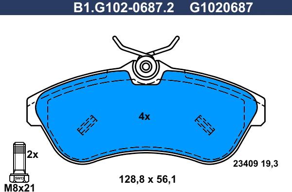 Galfer B1.G102-0687.2 - Bremžu uzliku kompl., Disku bremzes ps1.lv