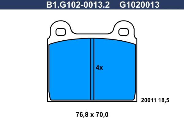 Galfer B1.G102-0013.2 - Bremžu uzliku kompl., Disku bremzes ps1.lv