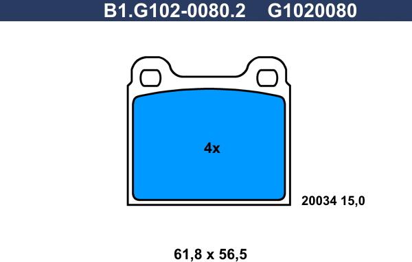 Galfer B1.G102-0080.2 - Bremžu uzliku kompl., Disku bremzes ps1.lv