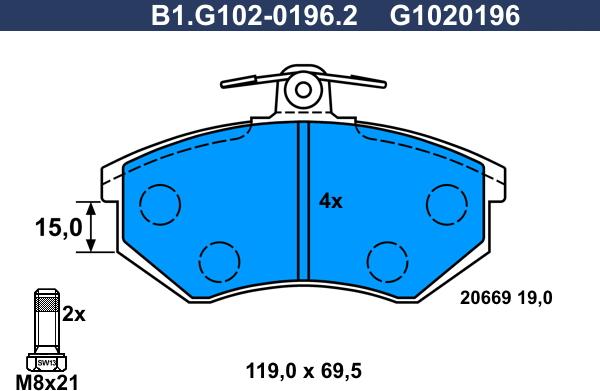 Galfer B1.G102-0196.2 - Bremžu uzliku kompl., Disku bremzes ps1.lv