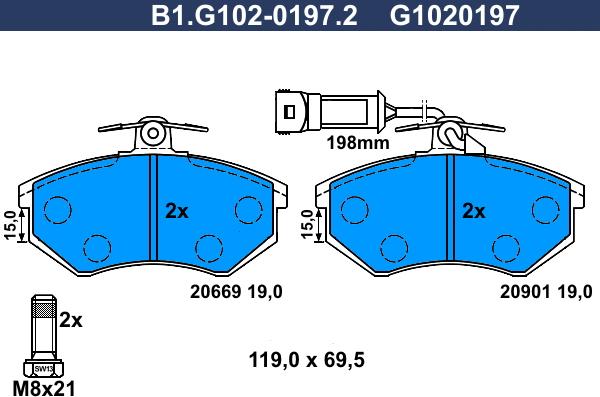 Galfer B1.G102-0197.2 - Bremžu uzliku kompl., Disku bremzes ps1.lv