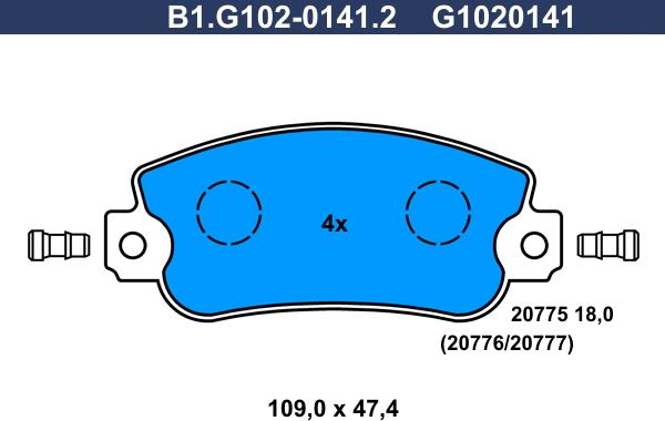 Galfer B1.G102-0141.2 - Bremžu uzliku kompl., Disku bremzes ps1.lv