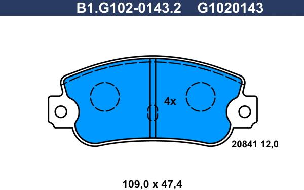 Galfer B1.G102-0143.2 - Bremžu uzliku kompl., Disku bremzes ps1.lv