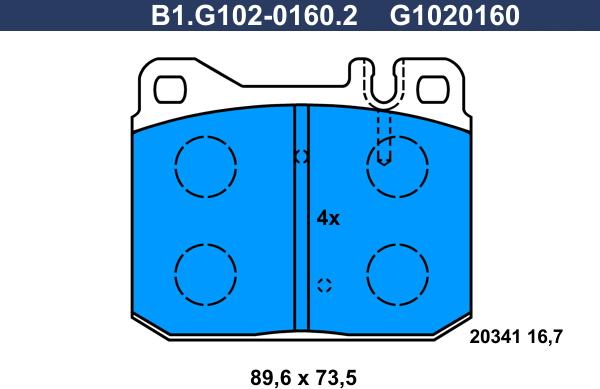 Galfer B1.G102-0160.2 - Bremžu uzliku kompl., Disku bremzes ps1.lv