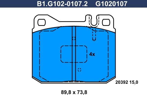 Galfer B1.G102-0107.2 - Bremžu uzliku kompl., Disku bremzes ps1.lv