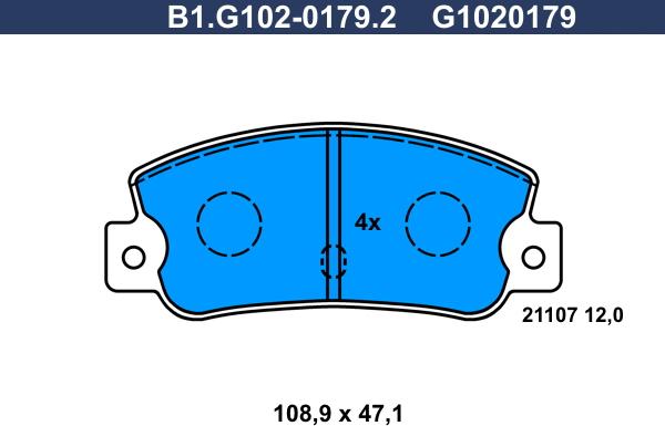 Galfer B1.G102-0179.2 - Bremžu uzliku kompl., Disku bremzes ps1.lv