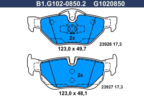 Galfer B1.G102-0850.2 - Bremžu uzliku kompl., Disku bremzes ps1.lv