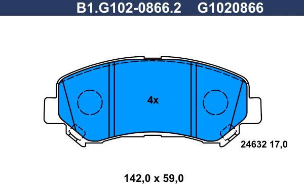 Galfer B1.G102-0866.2 - Bremžu uzliku kompl., Disku bremzes ps1.lv