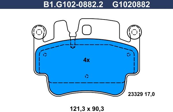 Galfer B1.G102-0882.2 - Bremžu uzliku kompl., Disku bremzes ps1.lv