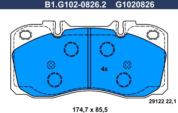 Galfer B1.G102-0826.2 - Bremžu uzliku kompl., Disku bremzes ps1.lv