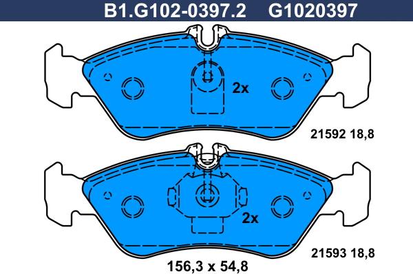 Galfer B1.G102-0397.2 - Bremžu uzliku kompl., Disku bremzes ps1.lv