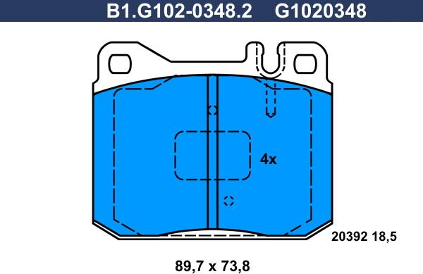 Galfer B1.G102-0348.2 - Bremžu uzliku kompl., Disku bremzes ps1.lv