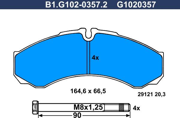 Galfer B1.G102-0357.2 - Bremžu uzliku kompl., Disku bremzes ps1.lv