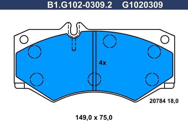 Galfer B1.G102-0309.2 - Bremžu uzliku kompl., Disku bremzes ps1.lv