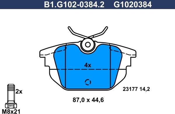 Galfer B1.G102-0384.2 - Bremžu uzliku kompl., Disku bremzes ps1.lv