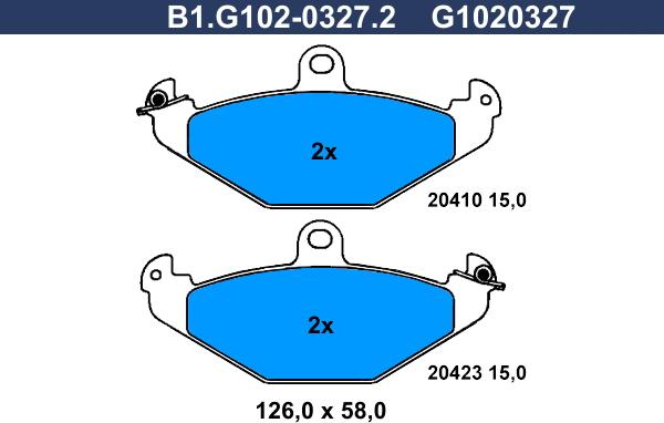 Galfer B1.G102-0327.2 - Bremžu uzliku kompl., Disku bremzes ps1.lv