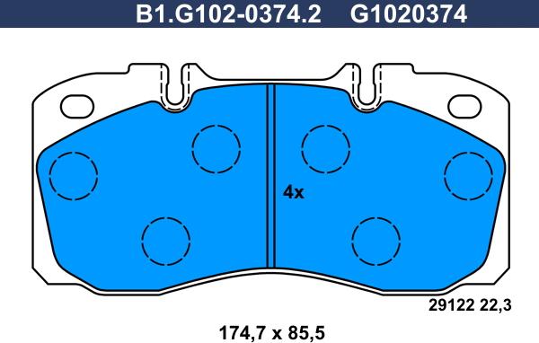 Galfer B1.G102-0374.2 - Bremžu uzliku kompl., Disku bremzes ps1.lv