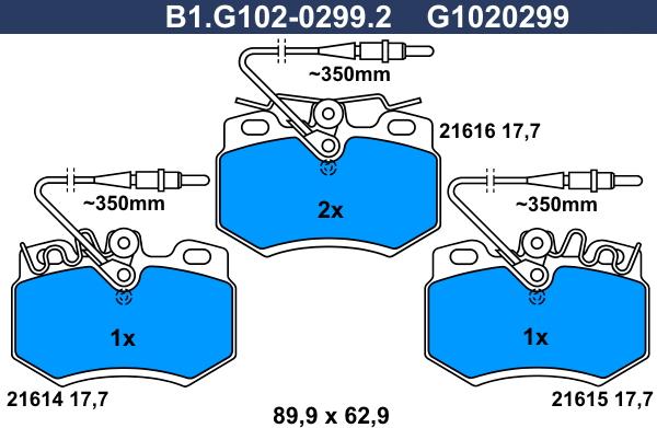 Galfer B1.G102-0299.2 - Bremžu uzliku kompl., Disku bremzes ps1.lv